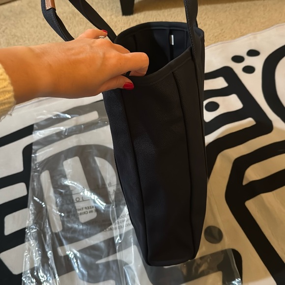 Brand New Tory Burch hand held canvas navy blue tote bag - Picture 7 of 12